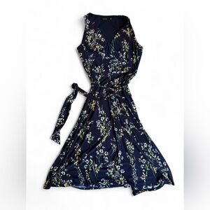Ralph Lauren Navy Floral Midi Dress